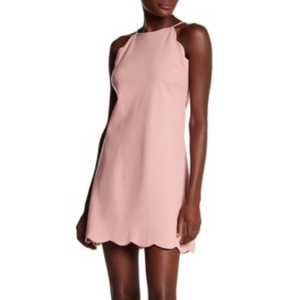 Love Ady Pink Scalloped Trim Shift Dress NEW 🌷🌸